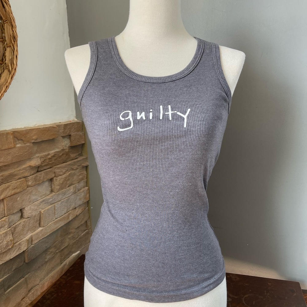Women's vintage gray 100% cotton Tank Top OS
